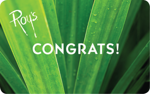 Green plant leaves with "Congrats" text